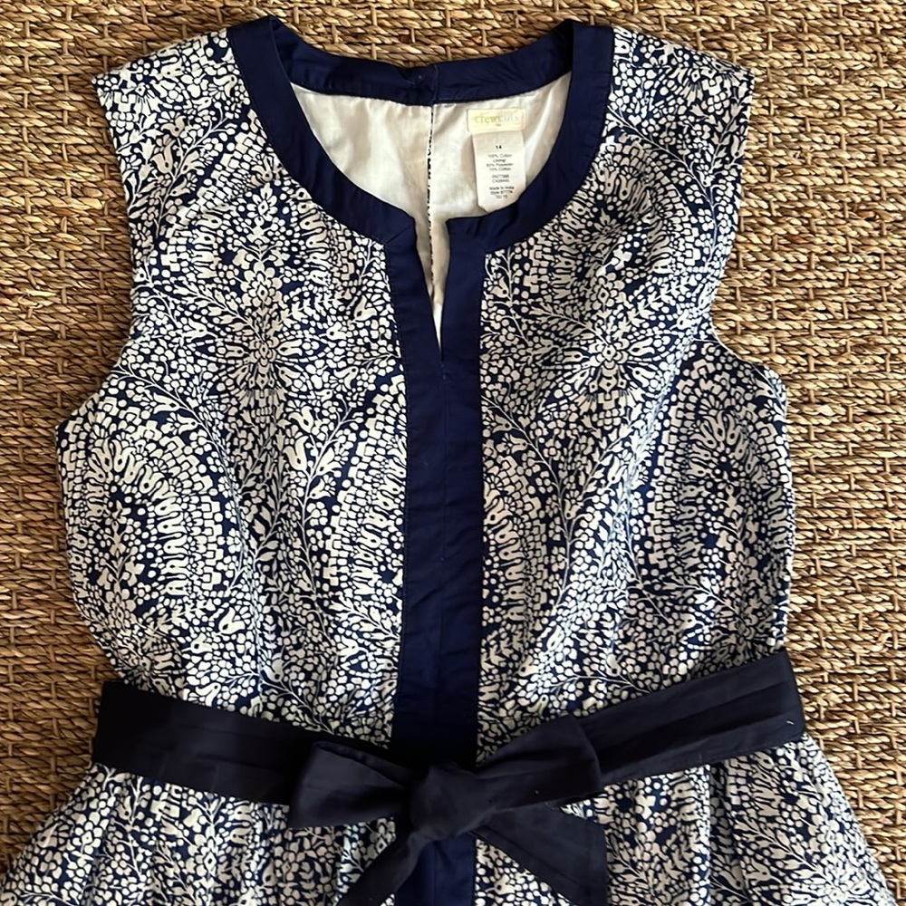 Gorgeous Crewcuts Girls Size 14 Navy/white Floral Dress - Picture 2 of 5